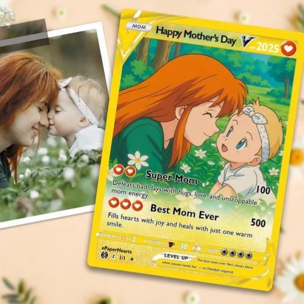 Mother's Day Anime Monster Card, Custom Anime Monster Card, Gift For Mom, Mother's Day Gift, Custom Anime Monster Present