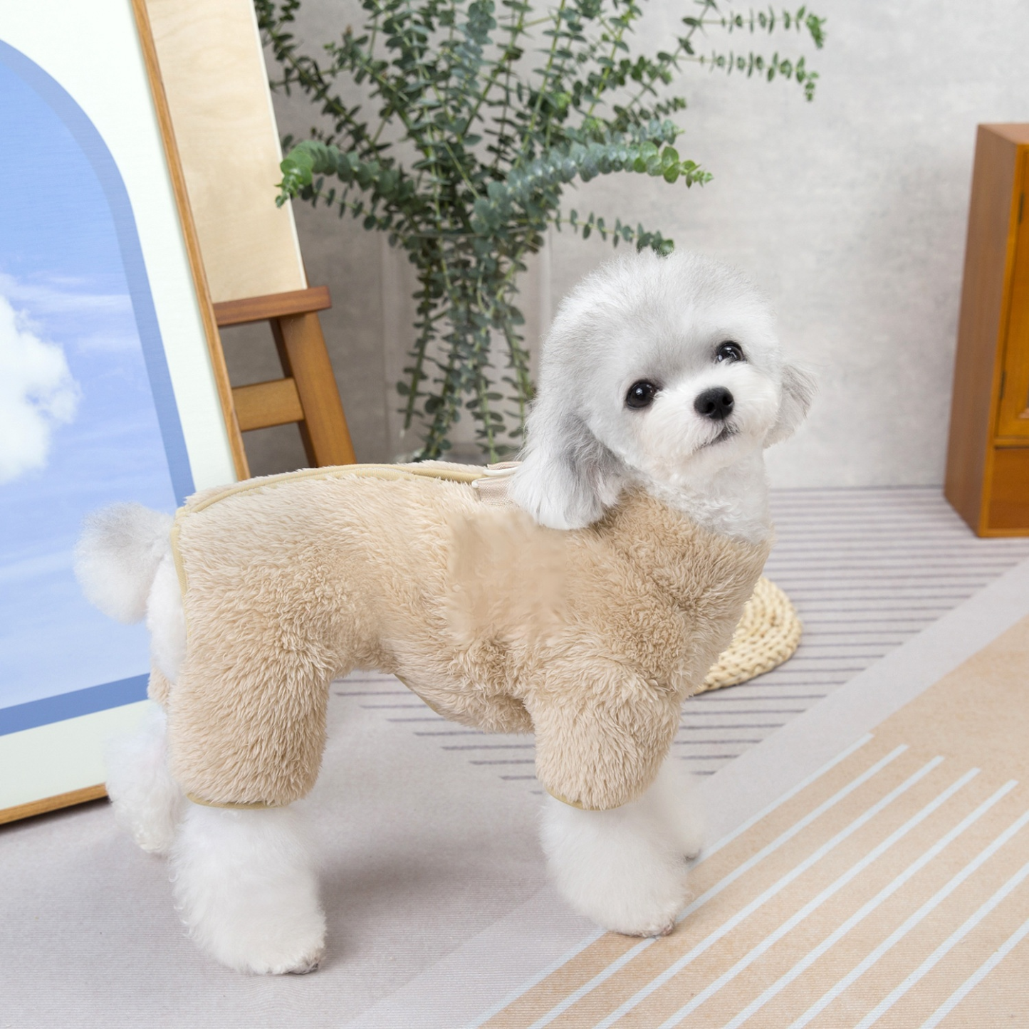ふわふわフリースジッパー開閉ペットウェア