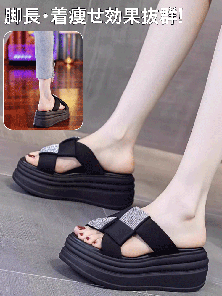 本革厚底サンダル