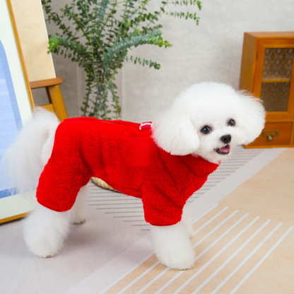 ふわふわフリースジッパー開閉ペットウェア