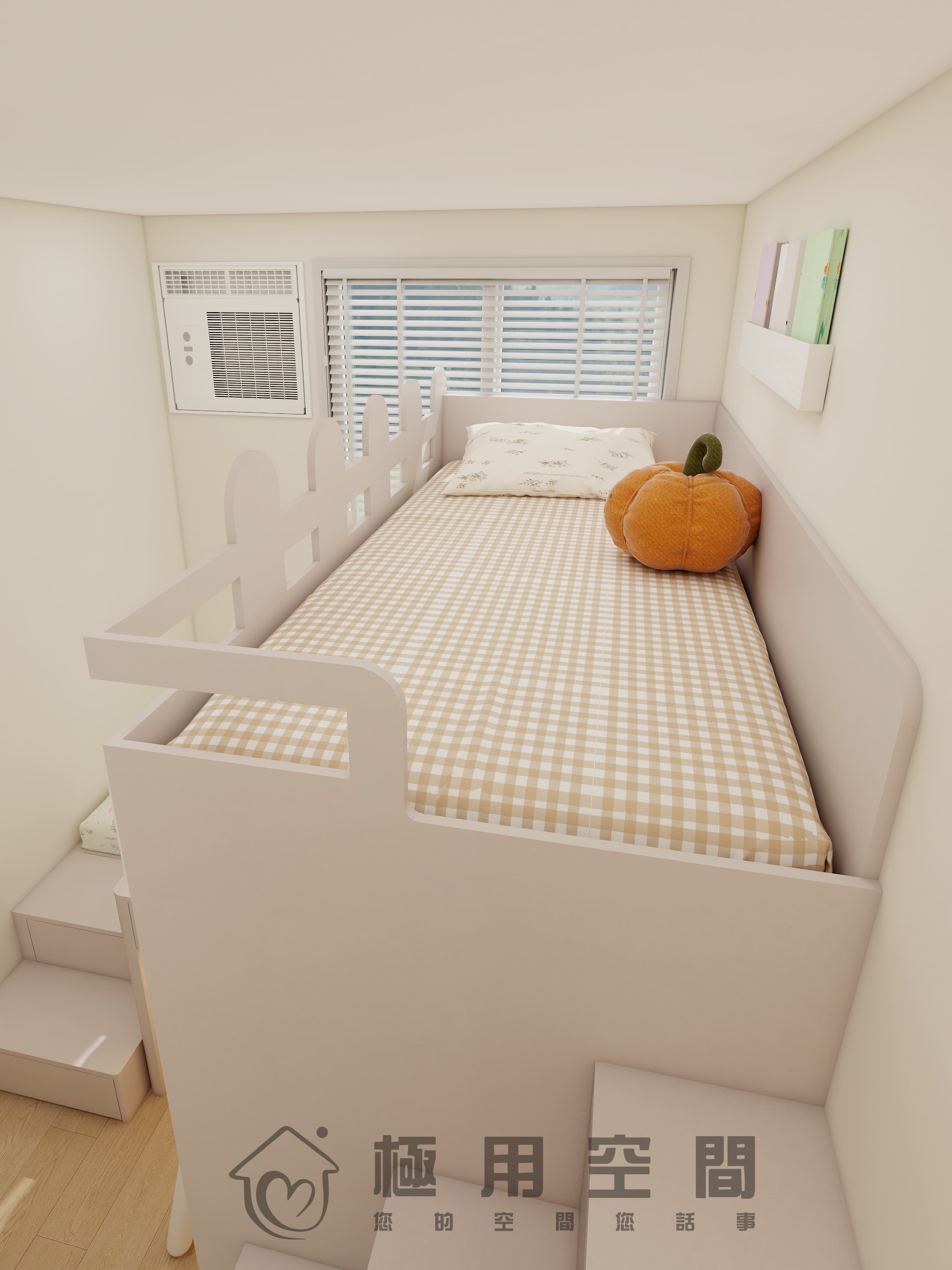 【組合床14】卡其色上下組合床+樓梯櫃+書桌