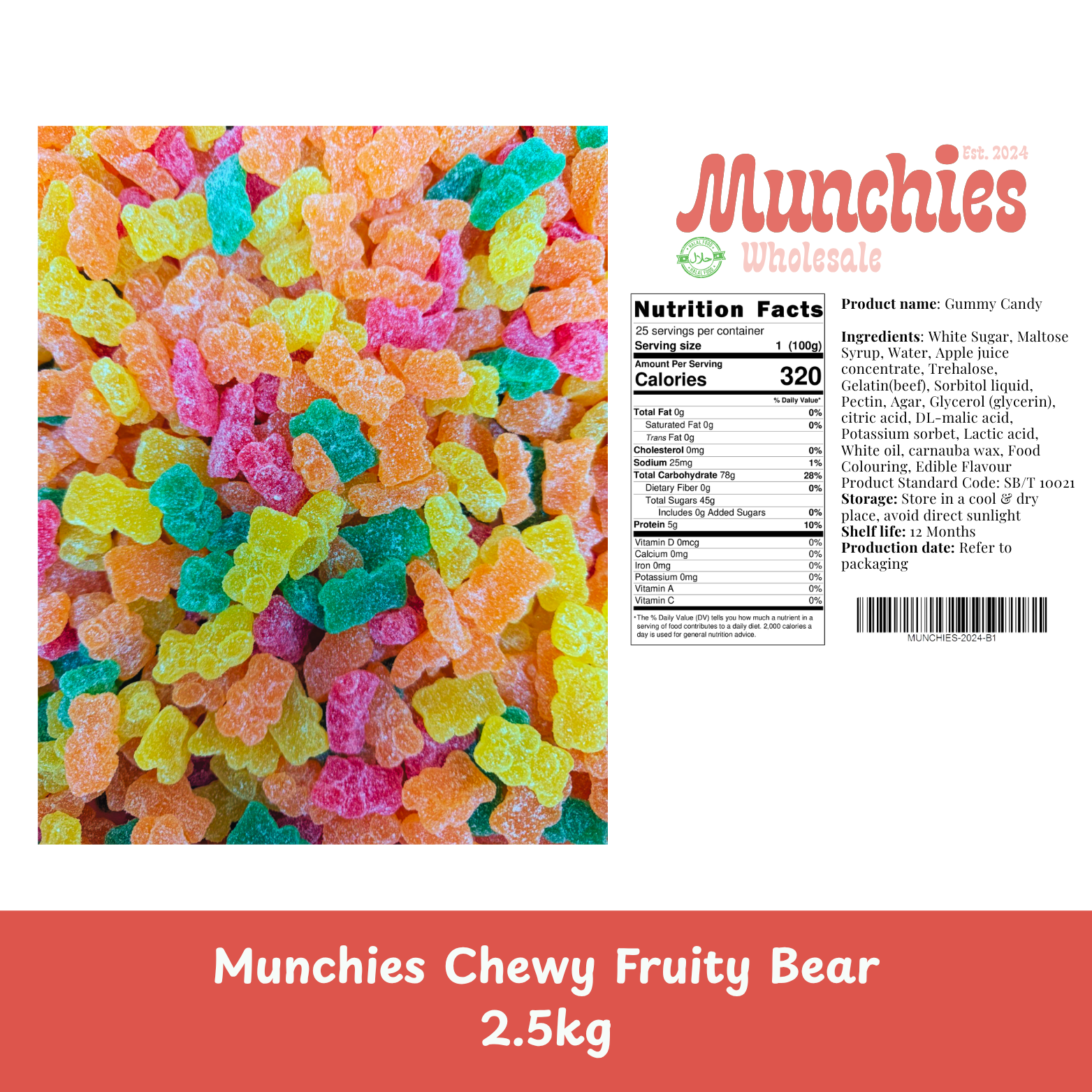 Munchies - Chewy Fruity Bear 2.5kg