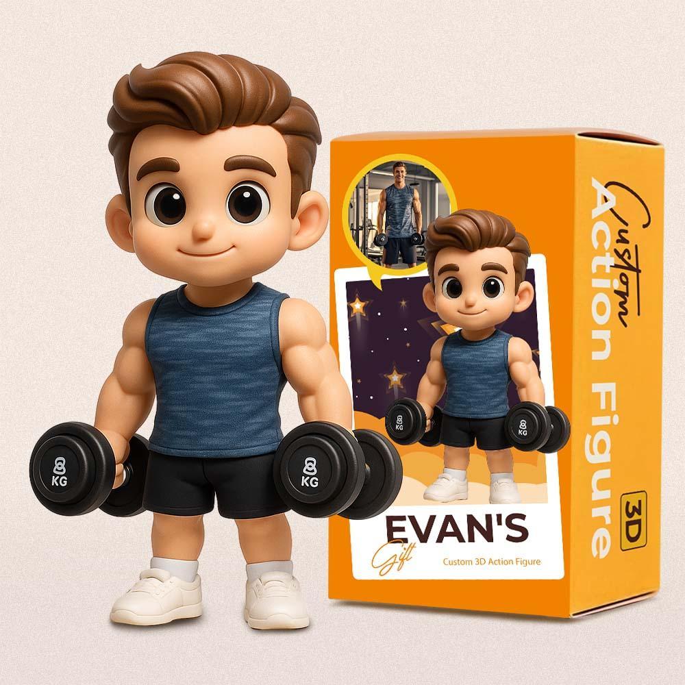 Personalized 3D Action Figure Turn Your Photo into a Unique Gift for Sports Lover - namenecklace