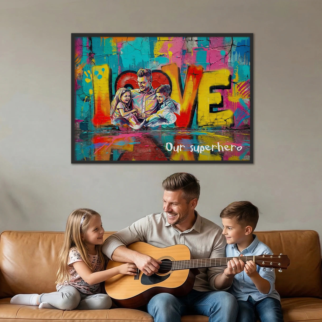 Póster Personalizado De Graffiti Fotográfico, Decoración De Pared De Arte Callejero Con Foto Personalizada, Regalo Del Día Del Padre Para Papá - 