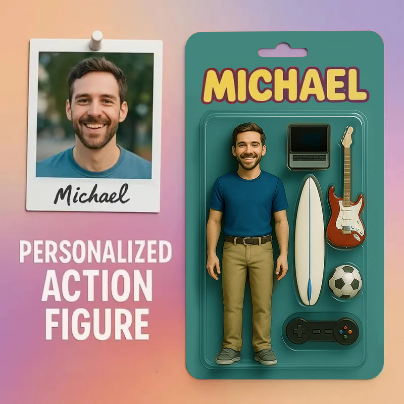 Producto 2d Con Efecto Impreso En 3d, Paquete De Figuras De Acción Personalizadas, Embalaje Estilo Caja De Juguetes, Regalo Artístico, Colgador De Coche Acrílico Personalizado, Regalo Para Papá - 