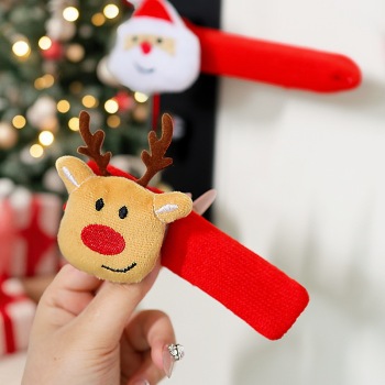 Juego De Cuatro Piezas De Fundas Decorativas Navideñas Para Manijas De Puertas, Con Diseño De Papá Noel, Renos Y Adornos Para El Árbol. - 