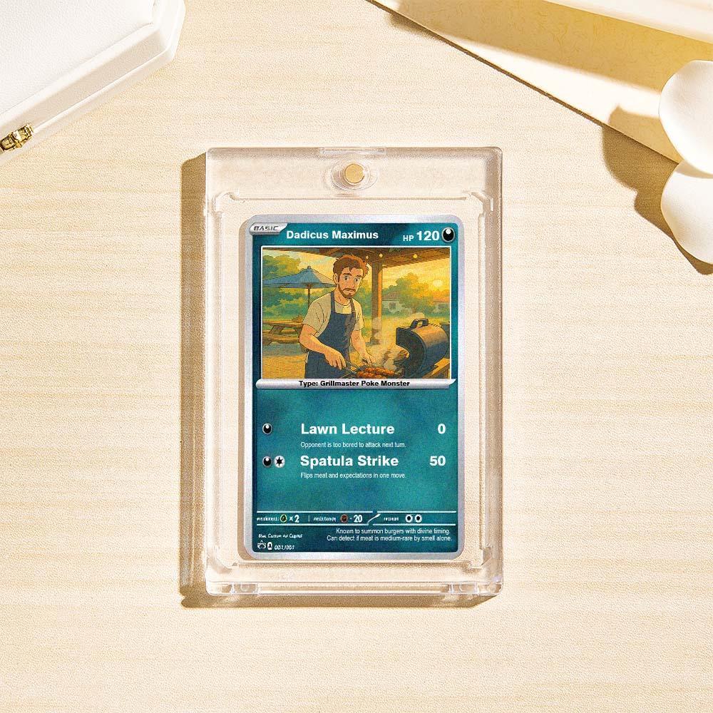 Regalos Para El Día Del Padre: Tarjeta Personalizada Estilo Poke Para Papá - Retrato Personalizado - Un Regalo Divertido Y Original Para El Día Del Padre - 