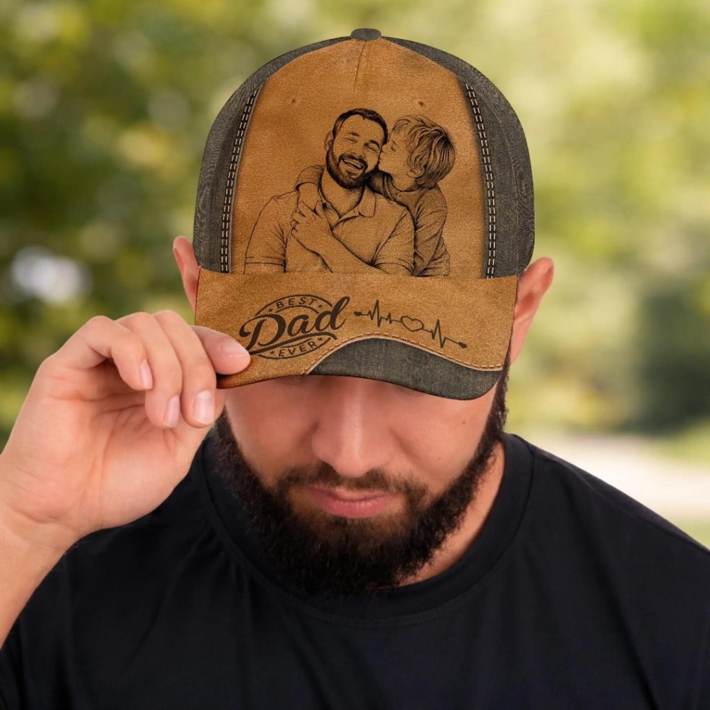 Gorra De Foto Personalizada Nombre Personalizado Texto Gorra De Béisbol Clásica Regalo Del Día Del Padre Para El Mejor Papá De Todos Los Tiempos - 
