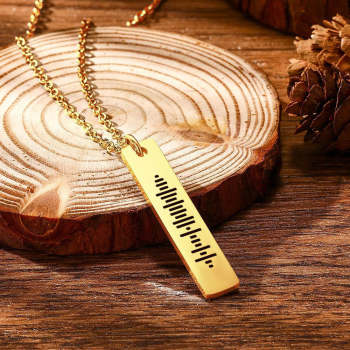 Collar De Barra Personalizado Collar De Código De Música Personalizada Código De Escaneo De Música Collar De Acero Inoxidable