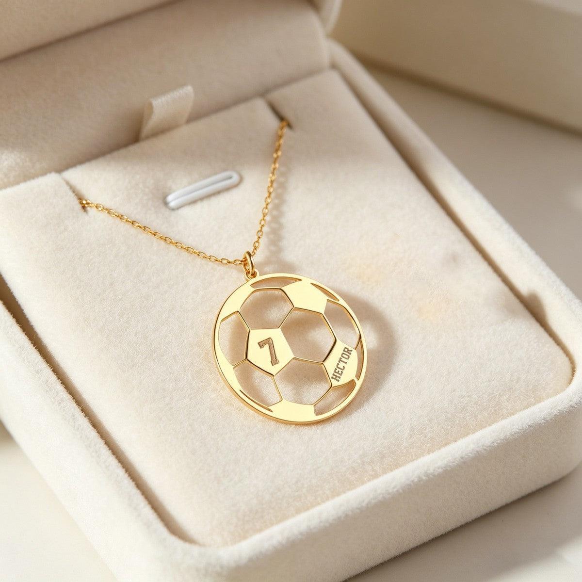 Collar de fútbol personalizado con nombre, joyería atlética con número personalizado, regalo para fanáticos del día del juego para la temporada de torneos globales - 
