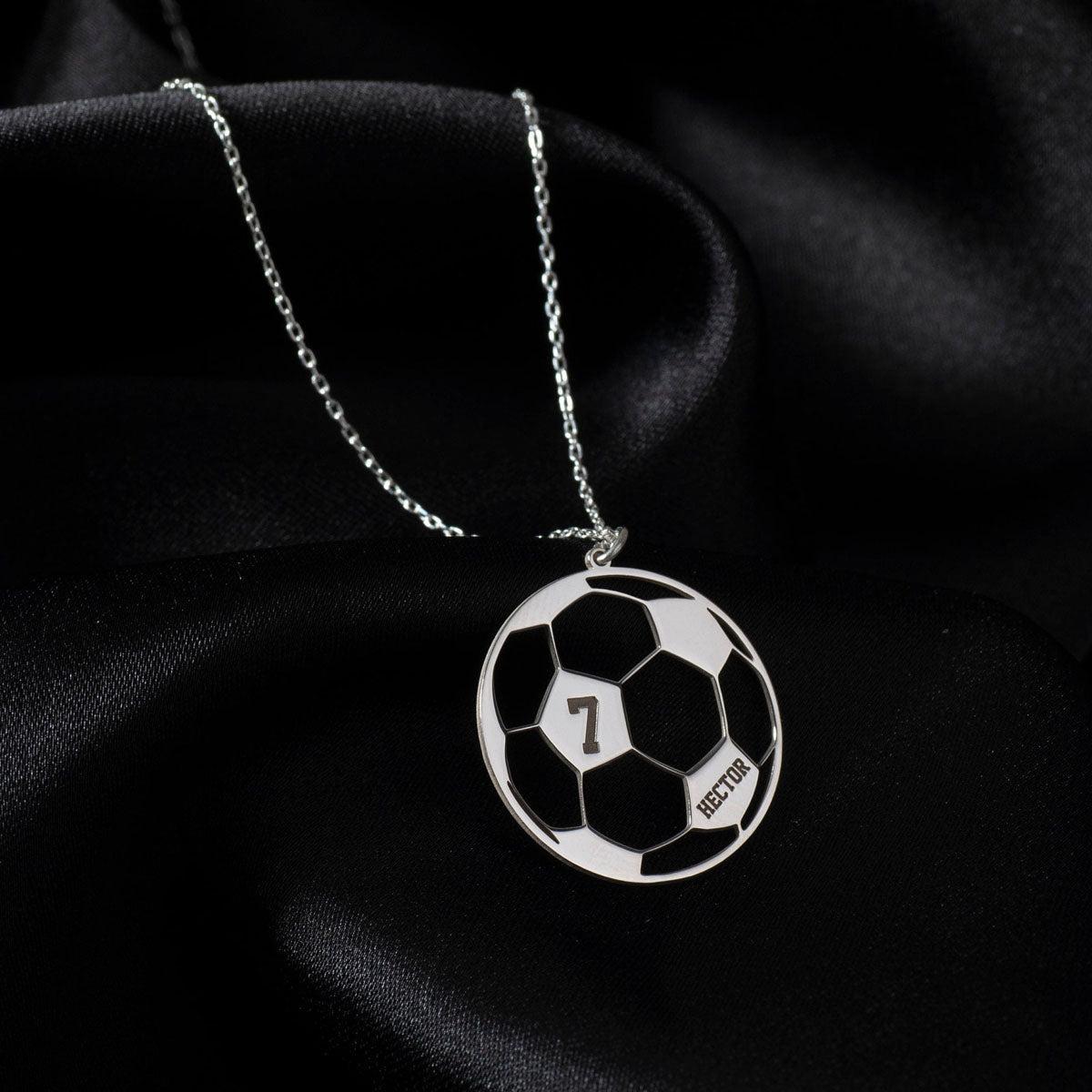 Collar de fútbol personalizado con nombre, joyería atlética con número personalizado, regalo para fanáticos del día del juego para la temporada de torneos globales - 