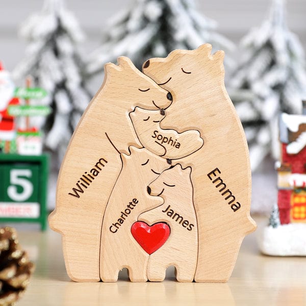 Nombres Personalizados Puzzle Placa De Osos De Madera Regalos Familiares Regalos De Decoración Del Hogar