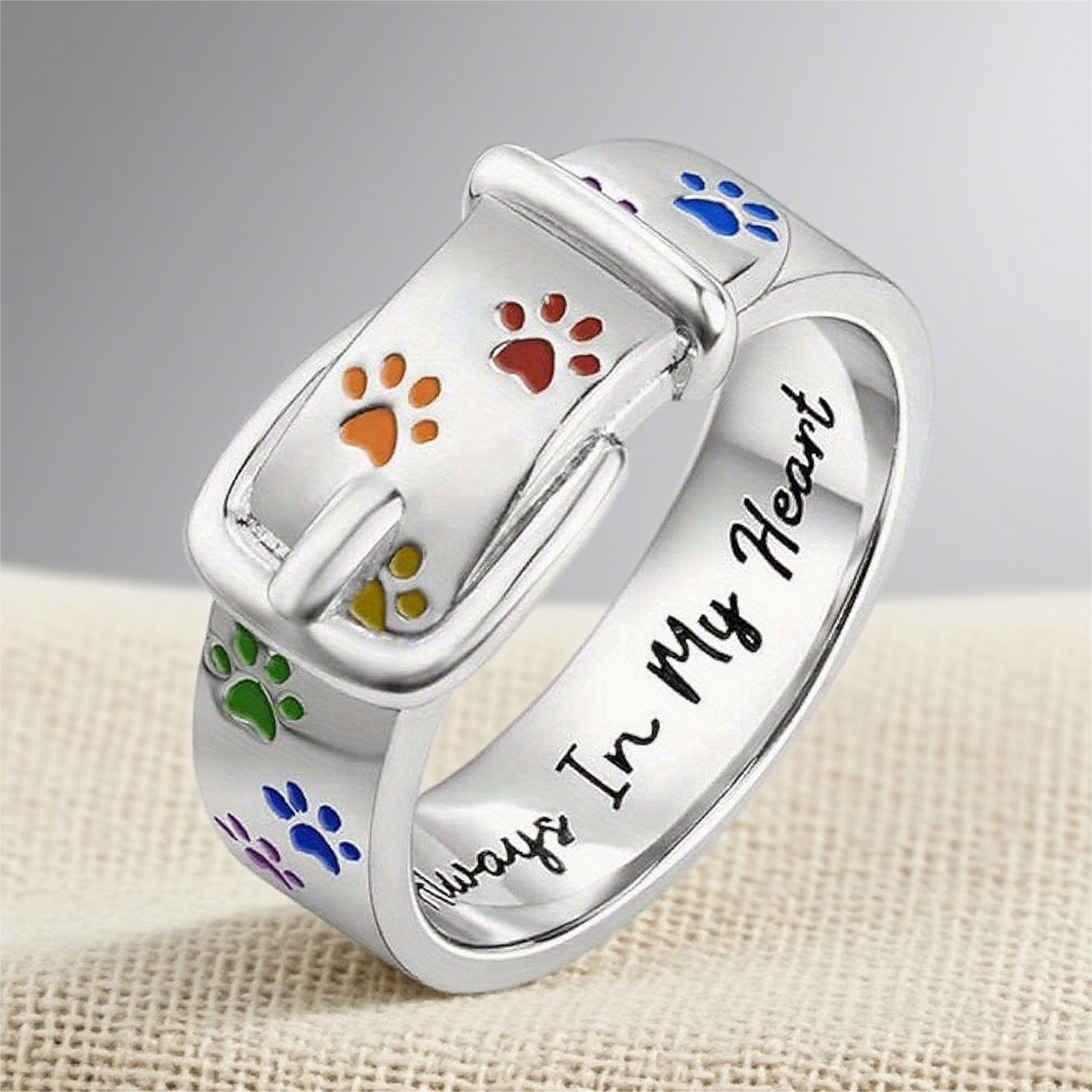 Anillo Personalizable Para Collar De Mascota - Nombre Y Mensaje Grabados En El Interior - 