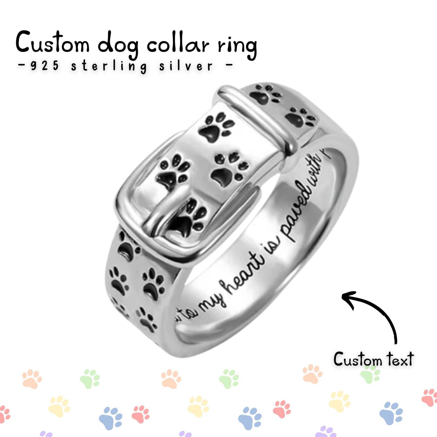 Anillo Personalizable Para Collar De Mascota - Nombre Y Mensaje Grabados En El Interior - 