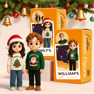 Custom 3D Figure from Your Photo Personalized Mini Doll Christmas Gift for Couples Family Friends