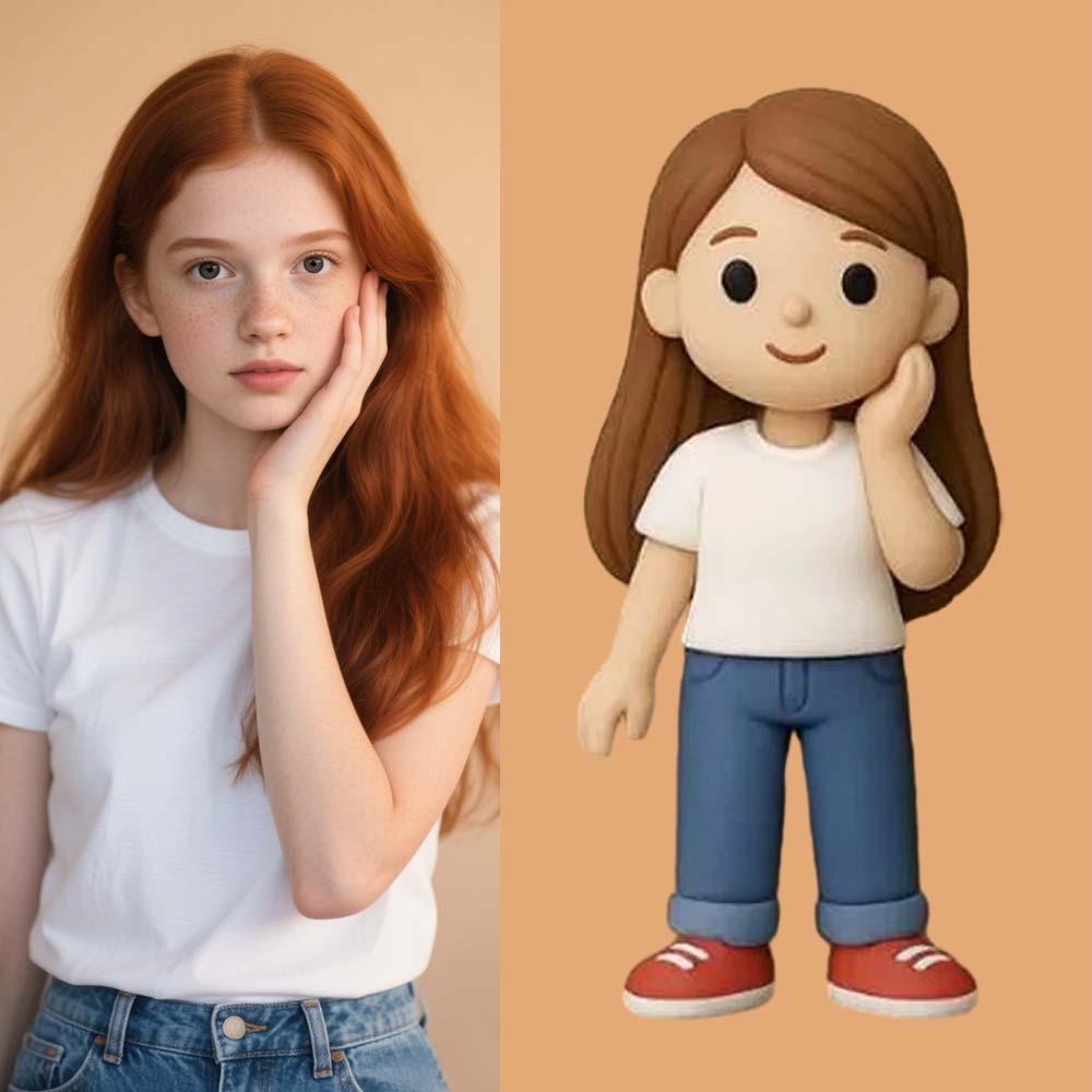 Father's Day Gifts Custom Action Figure Personalized 3D Printed Figurine from AI Photo Romantic and Fun Gift for Husband