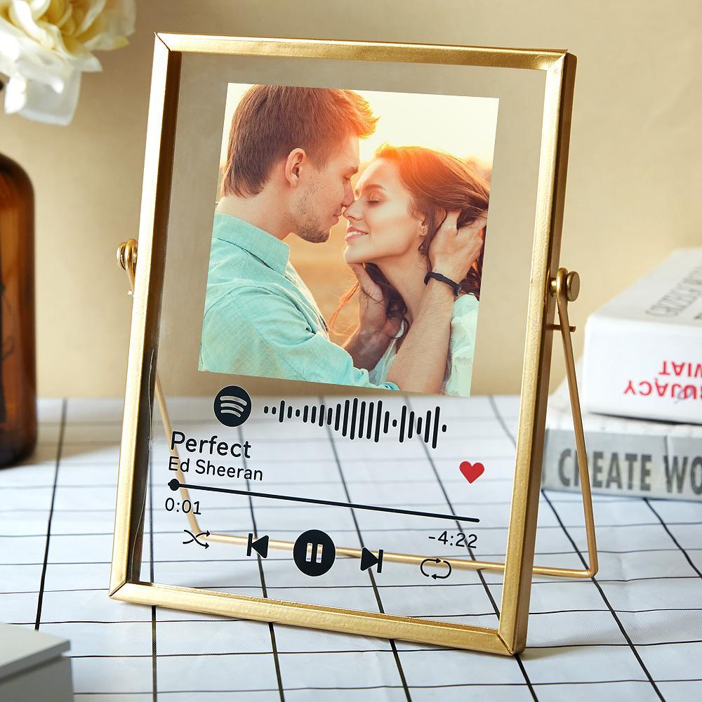 Placa Personalizada De Spotify Code Music Con Marco Dorado