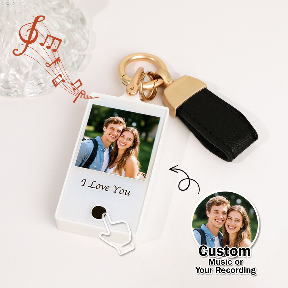 Llavero Personalizado Con Foto Y Texto: Un Regalo Significativo Con Tu Música O Grabación Personalizada Para Papá, Mamá, Familia Y Amigos. - 
