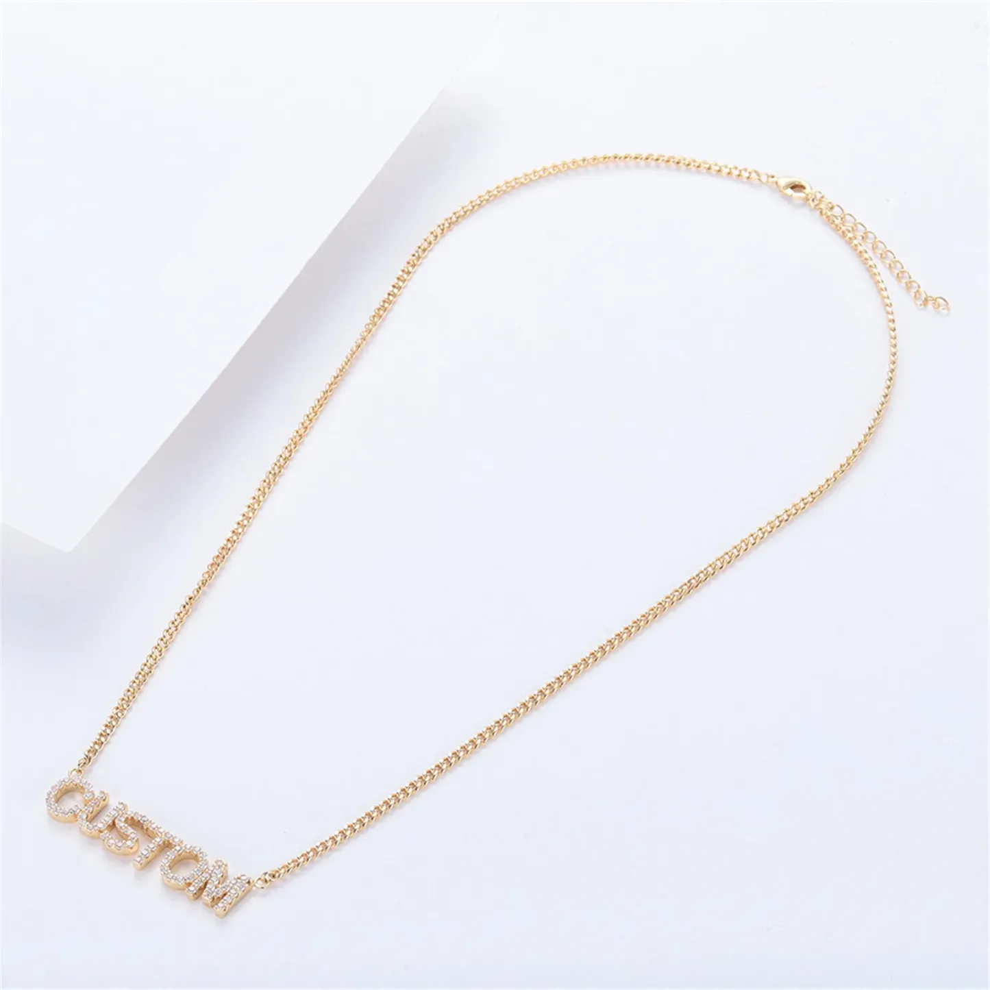 Collar Personalizado Con Nombre Helado Para Mujer, Collar Con Placa De Identificación Brillante Personalizada, Collar Con Nombre De Diamante, Regalo De San Valentín - 