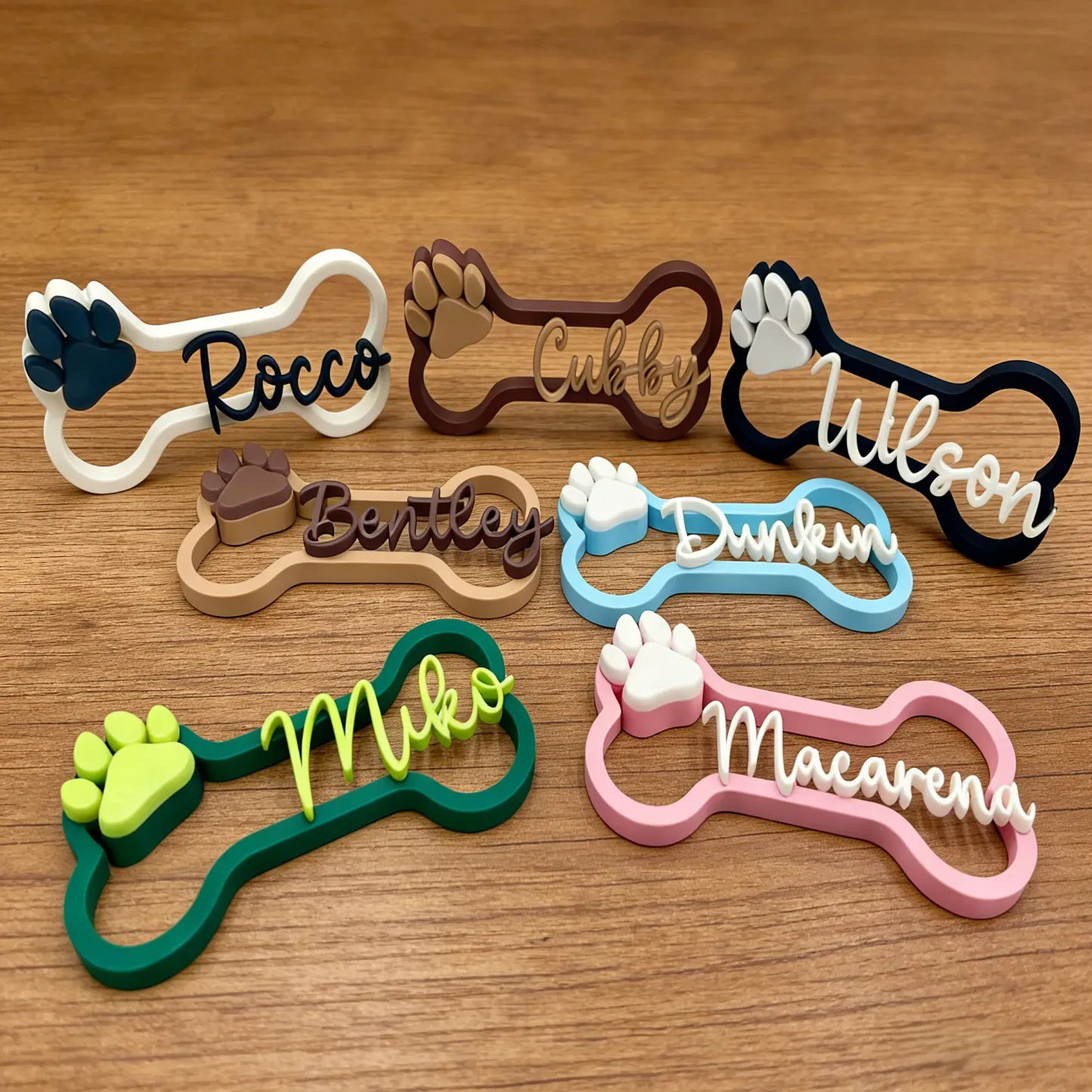 Letrero Personalizado Con Nombre Impreso En 3d Para Mascotas, Placa Con Nombre 3d Personalizada Para Jaulas Y Perreras, Letrero Con Nombre Para Perros Y Gatos Para Casa De Mascotas. - 