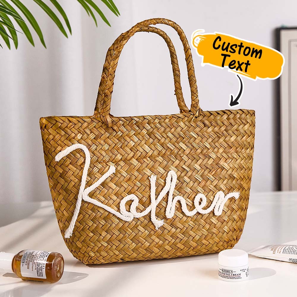 Bolso De Cubo Bohemio Hecho A Mano Personalizado Con Nombre, Regalo De Fiesta De Boda En La Playa De Viaje Para Mujer - TuNombrecollar