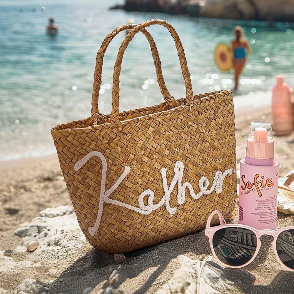 Bolso De Cubo Bohemio Hecho A Mano Personalizado Con Nombre, Regalo De Fiesta De Boda En La Playa De Viaje Para Mujer - TuNombrecollar