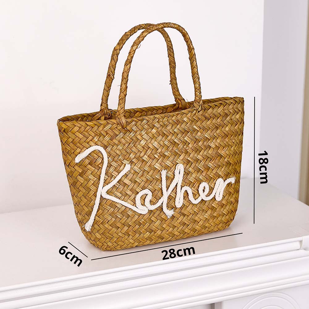 Bolso De Cubo Bohemio Hecho A Mano Personalizado Con Nombre, Regalo De Fiesta De Boda En La Playa De Viaje Para Mujer - TuNombrecollar