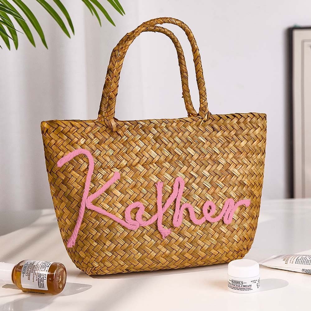 Bolso De Cubo Bohemio Hecho A Mano Personalizado Con Nombre, Regalo De Fiesta De Boda En La Playa De Viaje Para Mujer - TuNombrecollar