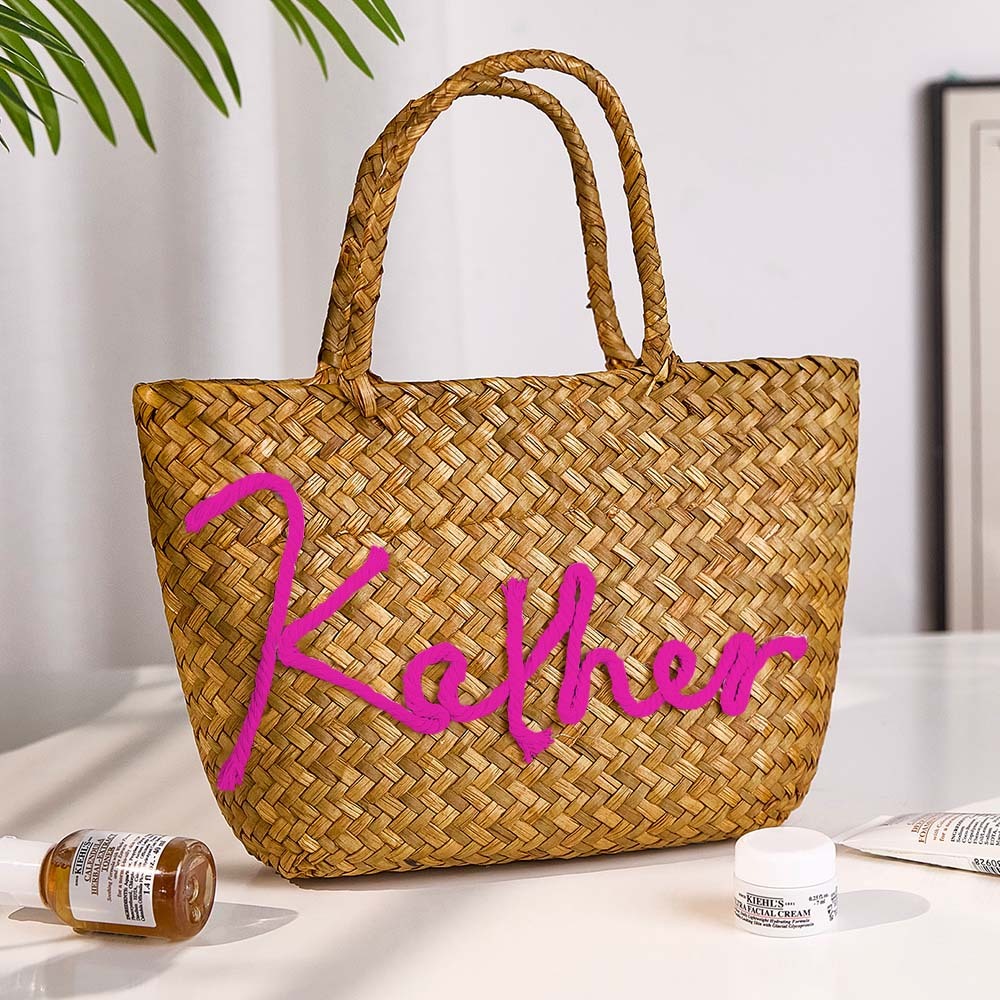 Bolso De Cubo Bohemio Hecho A Mano Personalizado Con Nombre, Regalo De Fiesta De Boda En La Playa De Viaje Para Mujer - TuNombrecollar