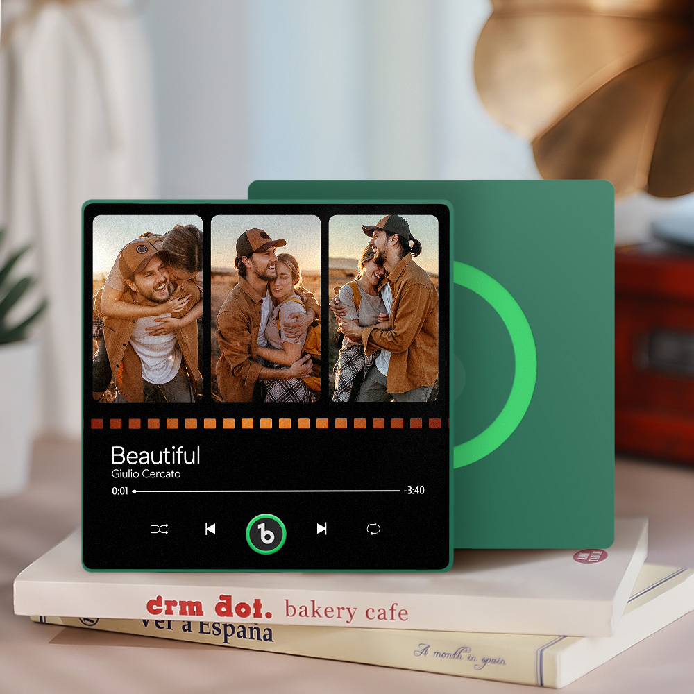 Imán De Nevera Musical Personalizado Con Grabación De Voz Y Foto. Regalo Único Para Aniversario, Boda O Navidad. Ideal Para Parejas. -