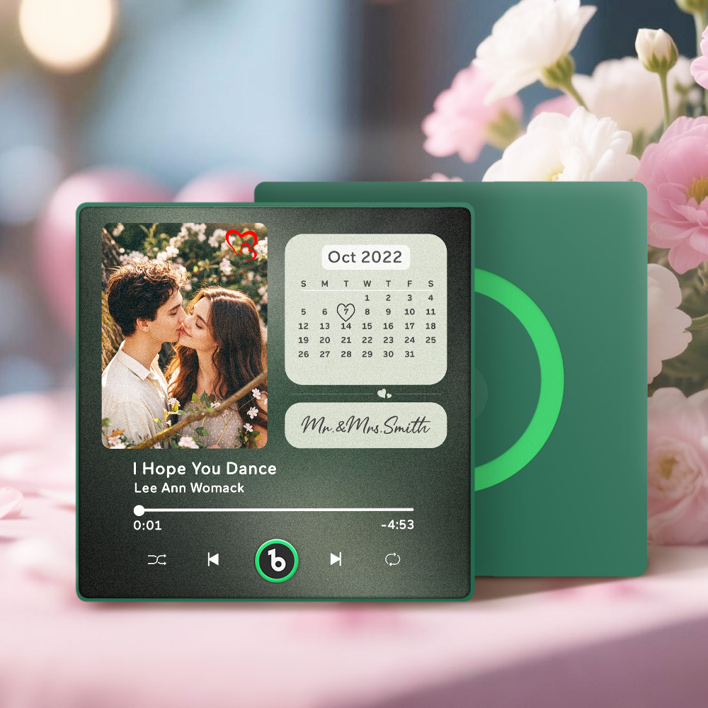 Imán De Nevera Musical Personalizado Con Grabación De Voz Y Foto. Regalo Único Para Aniversario, Boda O Navidad. Ideal Para Parejas. -