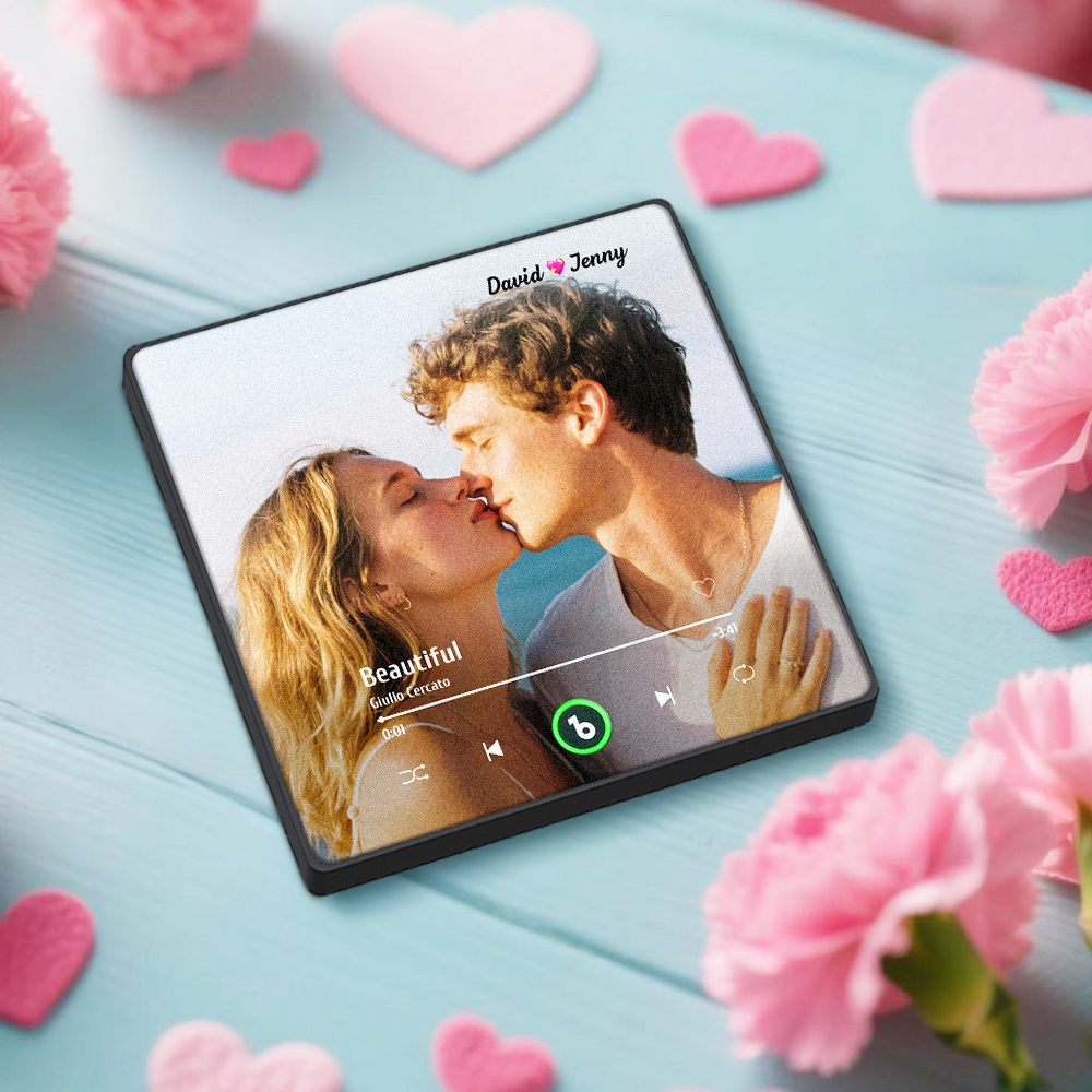 Imán De Nevera Musical Personalizado Con Grabación De Voz Y Foto. Regalo Único Para Aniversario, Boda O Navidad. Ideal Para Parejas. -