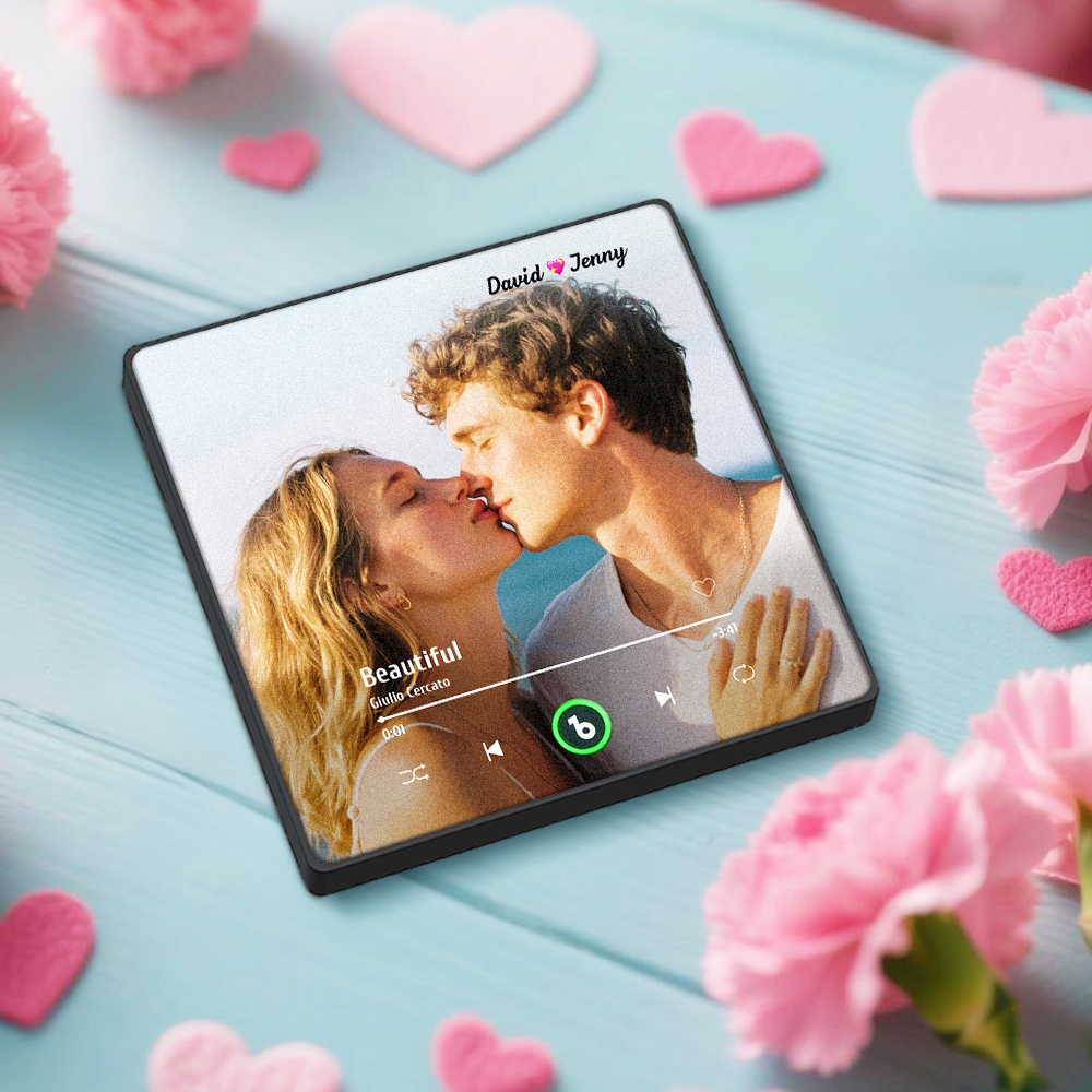 Imán De Nevera Musical Personalizado Con Grabación De Voz Y Foto. Regalo Único Para Aniversario, Boda O Navidad. Ideal Para Parejas. -