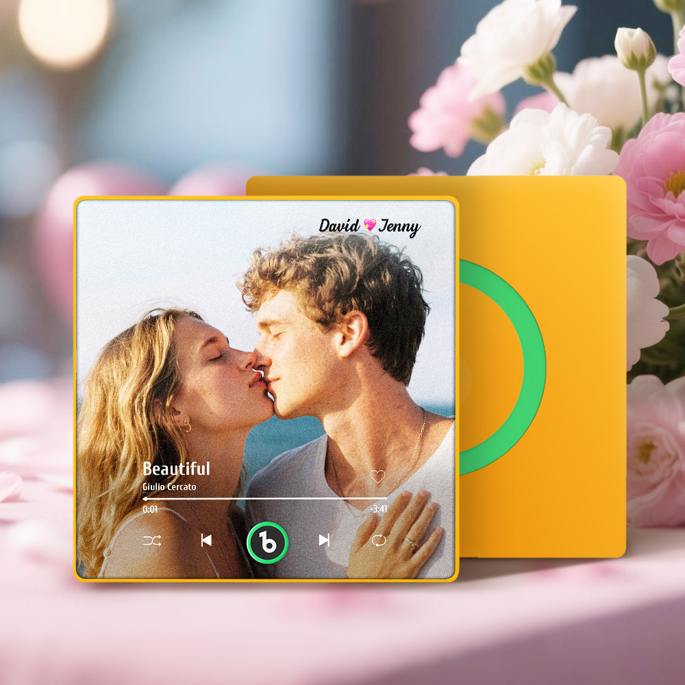 Imán De Nevera Musical Personalizado Con Grabación De Voz Y Foto. Regalo Único Para Aniversario, Boda O Navidad. Ideal Para Parejas. -