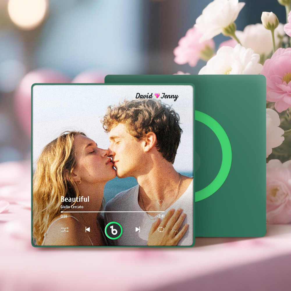 Imán De Nevera Musical Personalizado Con Grabación De Voz Y Foto. Regalo Único Para Aniversario, Boda O Navidad. Ideal Para Parejas. -