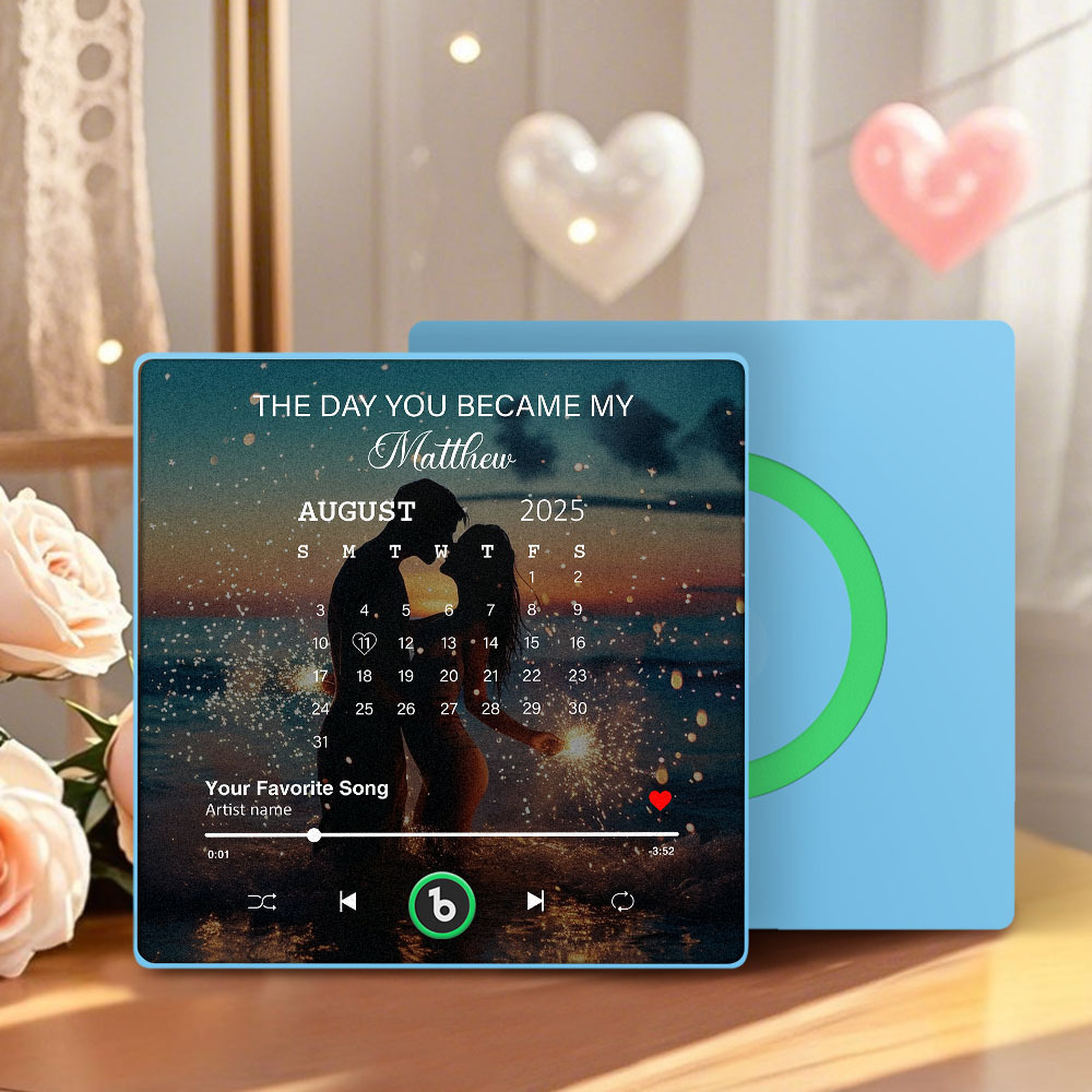 Imán De Nevera Musical Personalizado Con Grabación De Voz Y Foto. Regalo Único Para Aniversario, Boda O Navidad. Ideal Para Parejas. -
