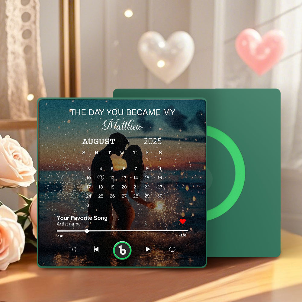 Imán De Nevera Musical Personalizado Con Grabación De Voz Y Foto. Regalo Único Para Aniversario, Boda O Navidad. Ideal Para Parejas. -