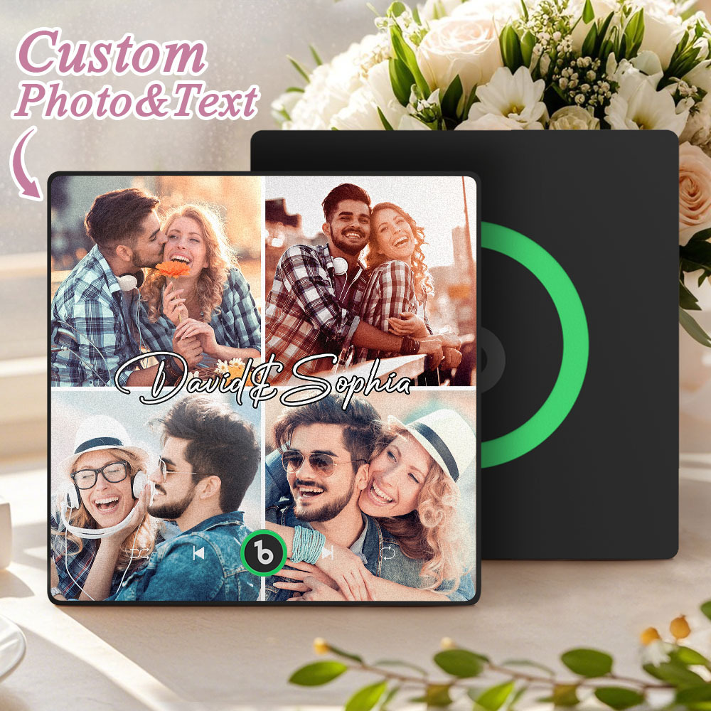 Imán De Nevera Musical Personalizado Con Grabación De Voz Y Foto. Regalo Único Para Aniversario, Boda O Navidad. Ideal Para Parejas. -