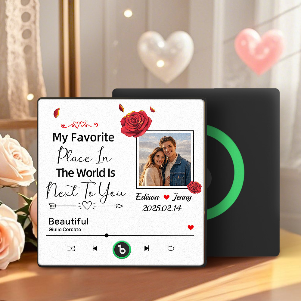 Imán De Nevera Musical Personalizado Con Grabación De Voz Y Foto. Regalo Único Para Aniversario, Boda O Navidad. Ideal Para Parejas. -