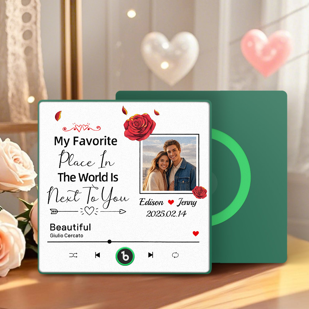 Imán De Nevera Musical Personalizado Con Grabación De Voz Y Foto. Regalo Único Para Aniversario, Boda O Navidad. Ideal Para Parejas. -