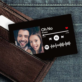 Tarjeta Escaneable Con Código Música Para Insertar En La Cartera Con Foto En Color Negro
