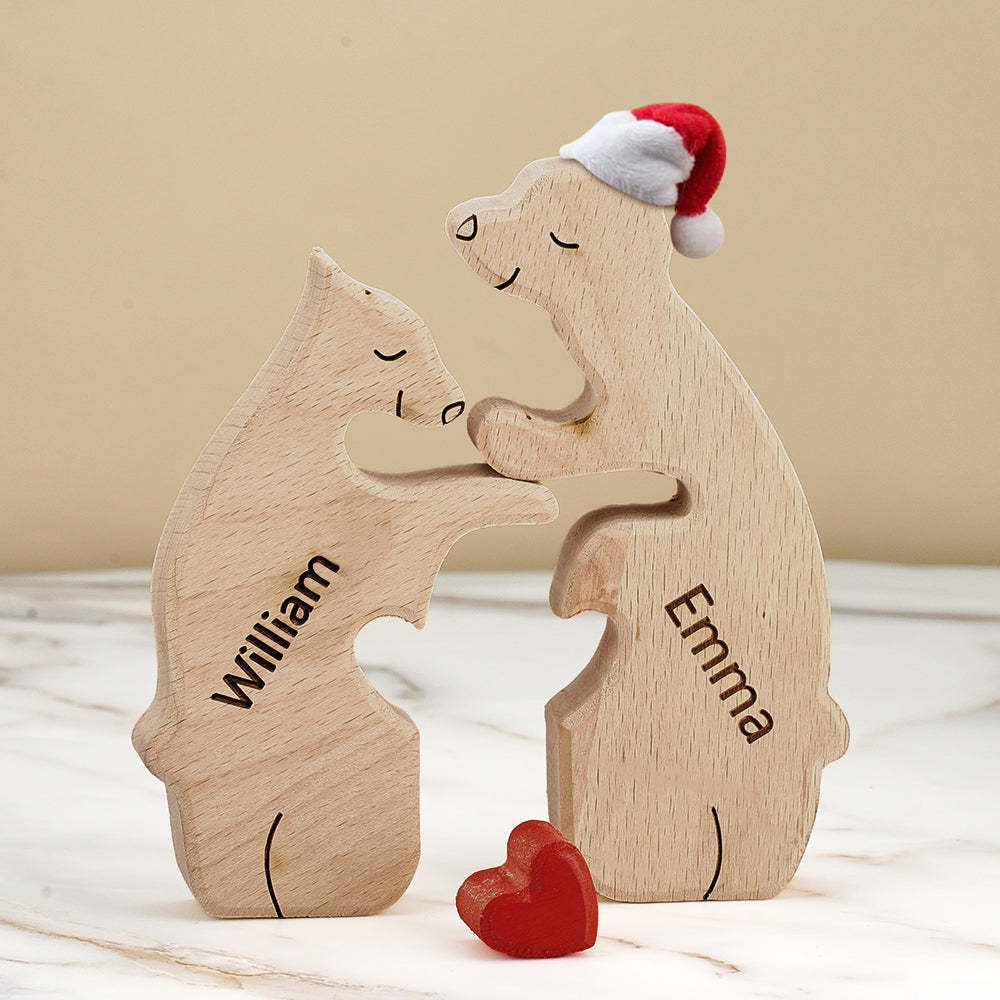 Regalo De Navidad Personalizado Osos De Madera Familia Nombres Personalizados Rompecabezas Decoración Del Hogar Regalo - TuNombrecollar