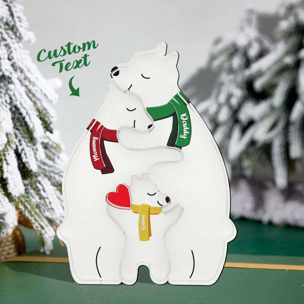 Regalo De Navidad Personalizado Osos De Madera Familia Nombres Personalizados Rompecabezas Decoración Del Hogar Regalo - TuNombrecollar