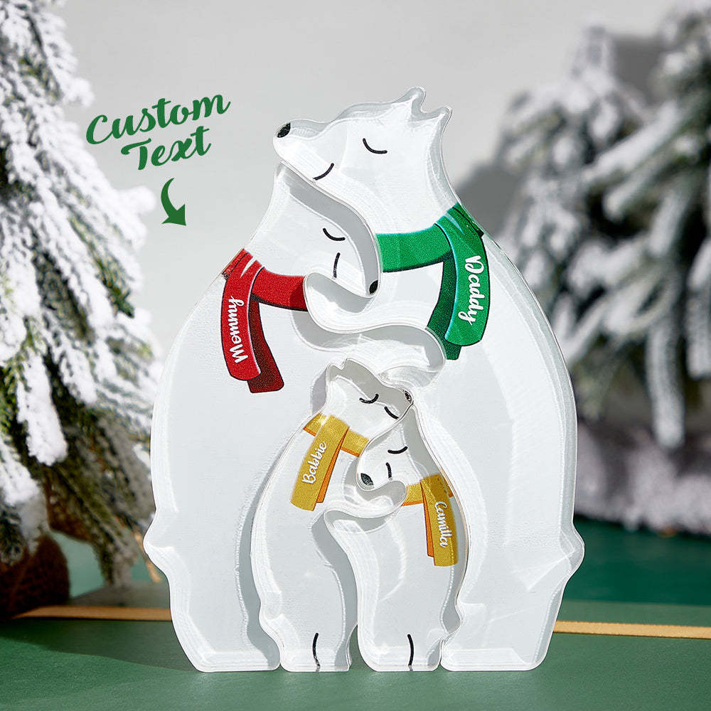 Regalo De Navidad Personalizado Osos De Madera Familia Nombres Personalizados Rompecabezas Decoración Del Hogar Regalo - TuNombrecollar