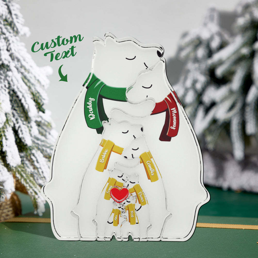 Regalo De Navidad Personalizado Osos De Madera Familia Nombres Personalizados Rompecabezas Decoración Del Hogar Regalo - TuNombrecollar