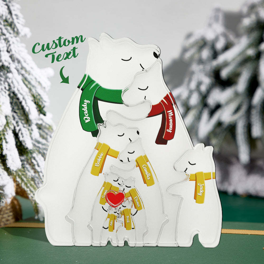 Regalo De Navidad Personalizado Osos De Madera Familia Nombres Personalizados Rompecabezas Decoración Del Hogar Regalo - TuNombrecollar