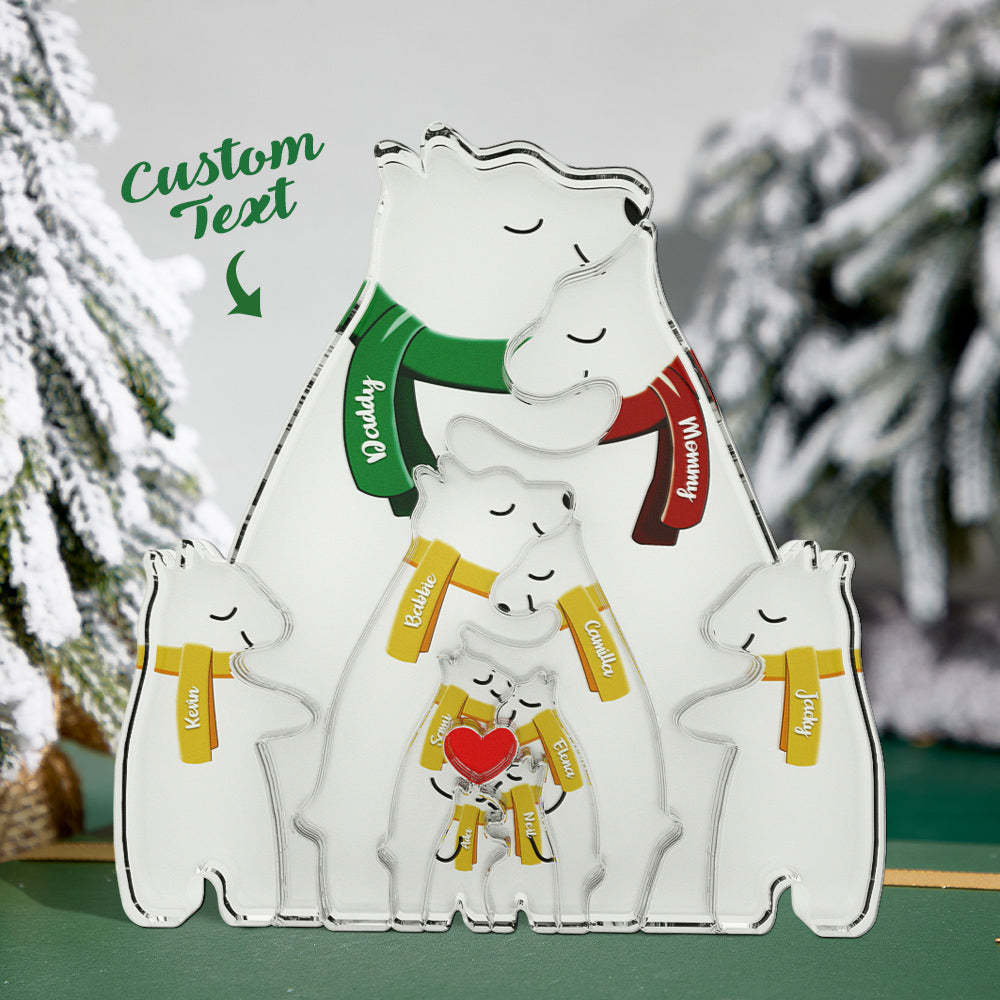 Regalo De Navidad Personalizado Osos De Madera Familia Nombres Personalizados Rompecabezas Decoración Del Hogar Regalo - TuNombrecollar
