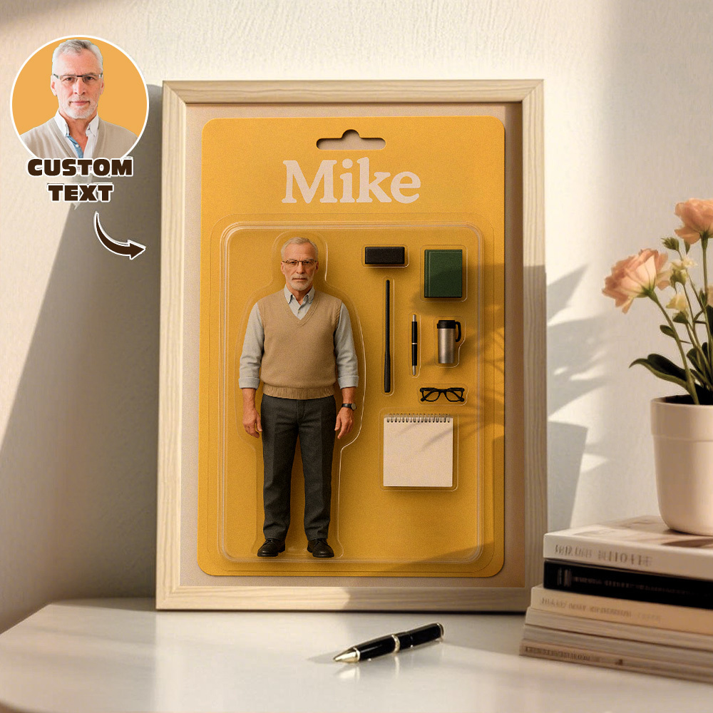 Regalos Para El Día Del Padre: Retratos De Figuras De Acción Personalizados | Arte Personalizado Para Cajas De Juguetes | Marcos De Fotos Personalizados - 