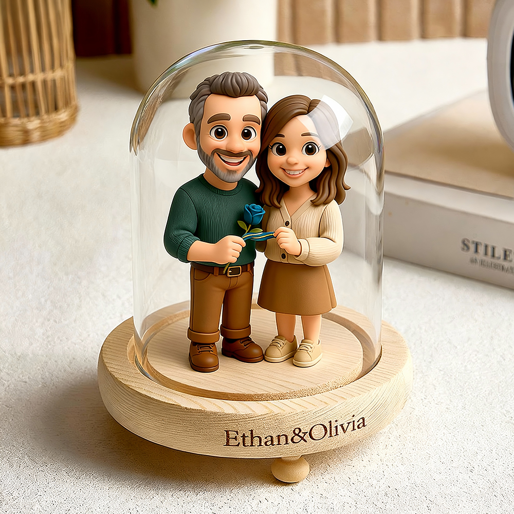 Regalo De San Valentín, Lámpara De Noche Con Figura De Acción 3d Personalizada, Base Grabada De Su Foto, Cúpula De Vidrio, Regalo Único Personalizado Para Novio, Novia O Aniversario - 