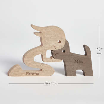 Bloques De Madera Para Tallar Mascotas De Mujer Y Perro, Regalos Personalizados De Decoración De Mesa Con Nombre Para Amantes De Las Mascotas - TuNombrecollar